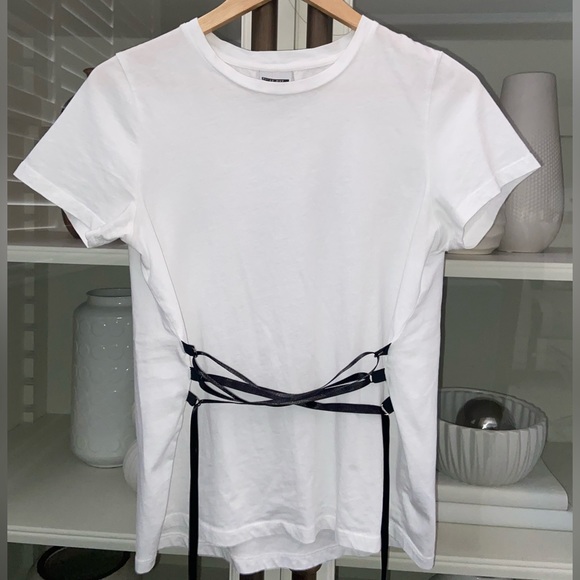 White top with black ties, women’s size S - Picture 4 of 8